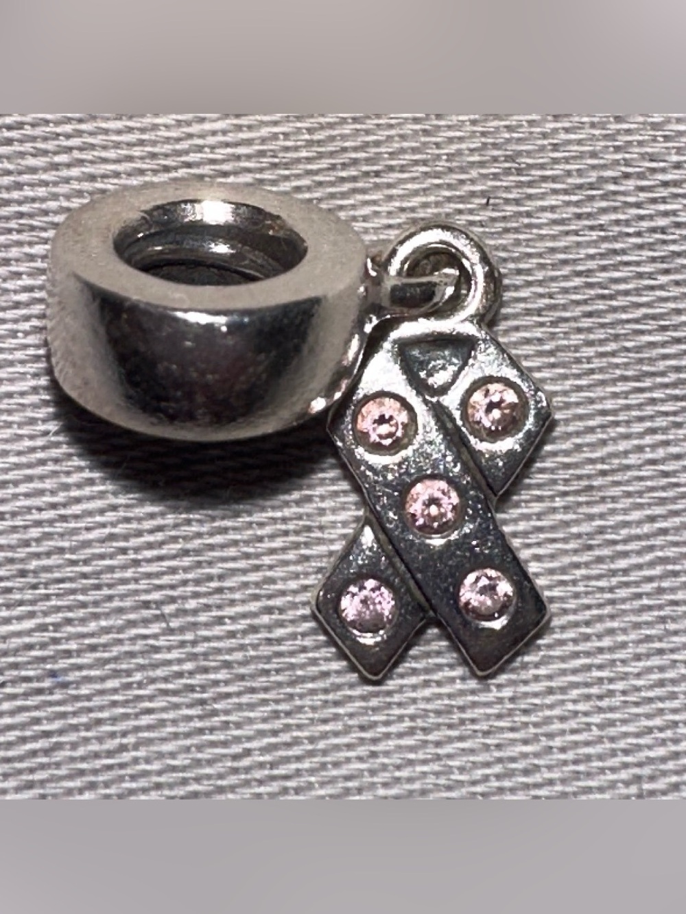 Pandora Original- First Edition Pink Crystal Awareness Ribbon Charm